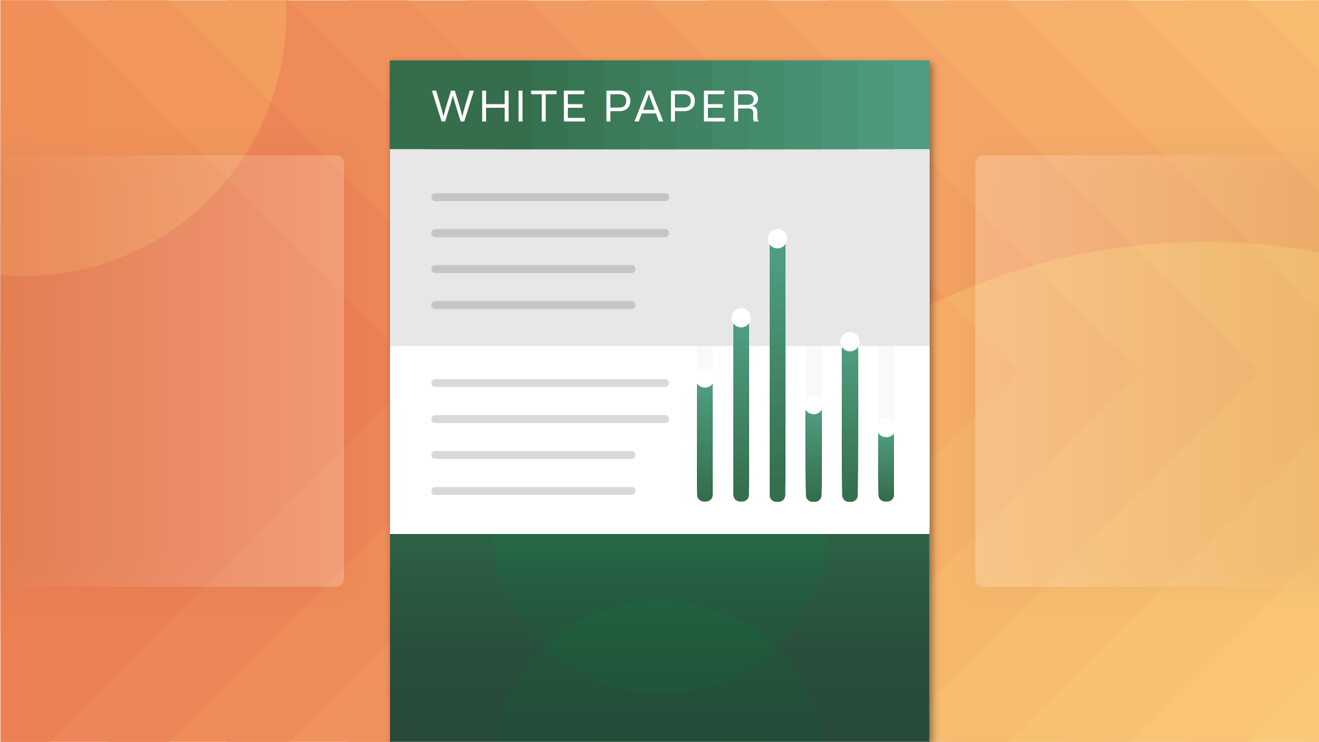 Generic whitepaper graphic on top of an orange mixed gradient background